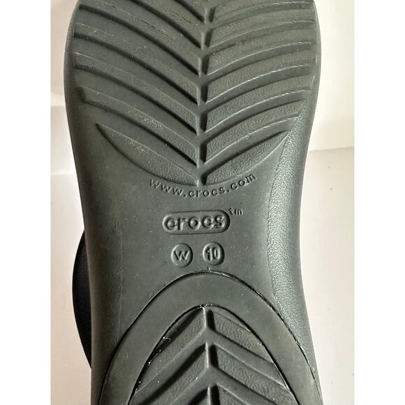 Crocs Sexi flip flop t-strap comfort rubber sandal in black women's size 10 - Picture 12 of 13